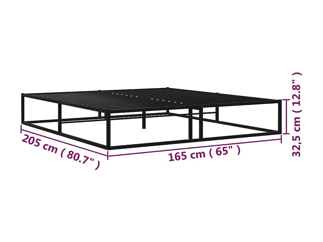 Estrutura de cama 160x200 cm metal preto