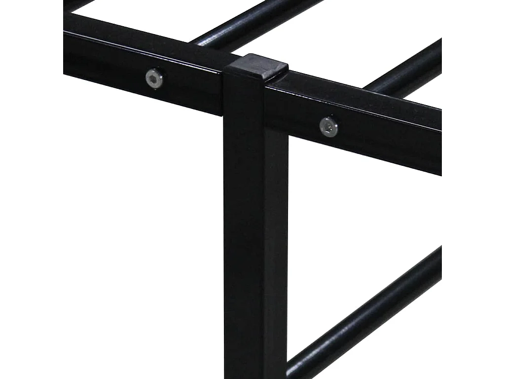 Cadre de lit sans matelas noir métal 160x200 cm