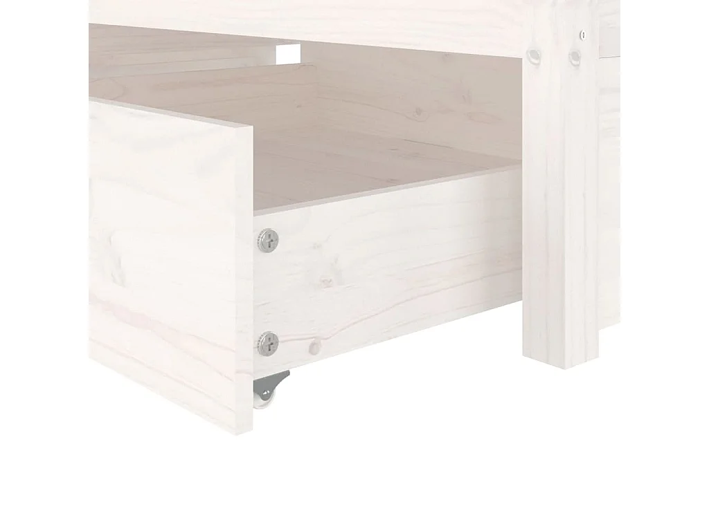 Giroletto con Cassetti Bianco 100x200 cm