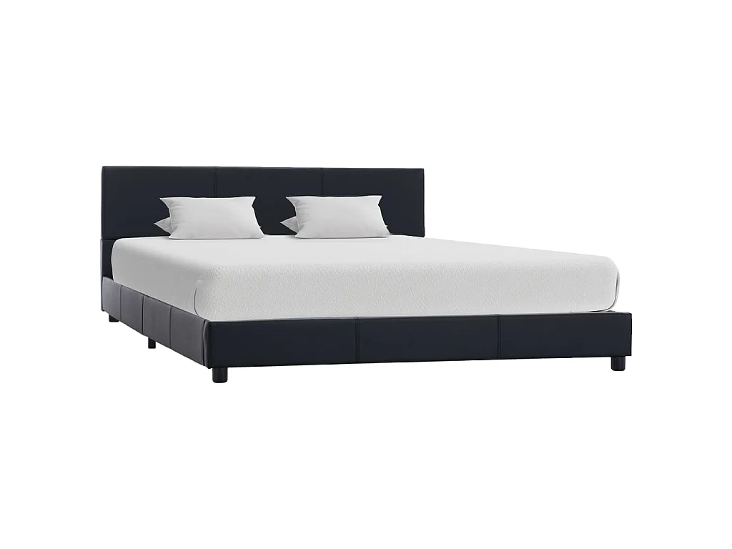 Cadre de lit sans matelas noir similicuir 120x200 cm