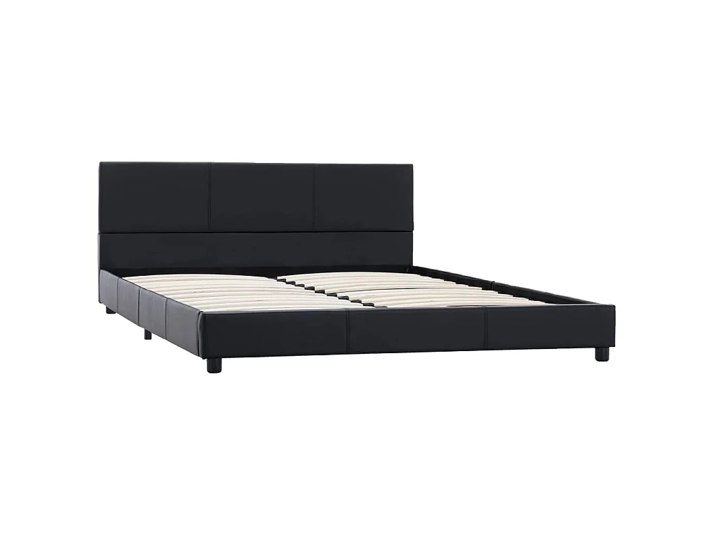 Cadre de lit sans matelas noir similicuir 120x200 cm
