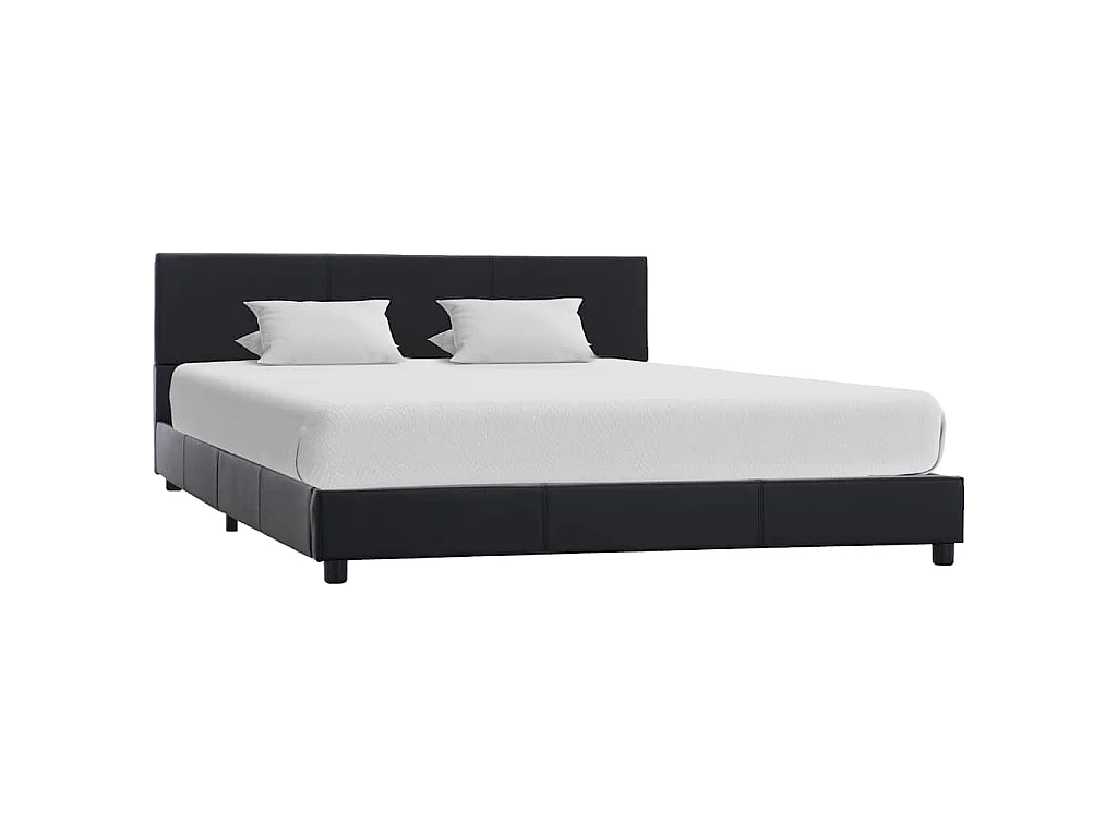 Cadre de lit sans matelas noir similicuir 120x200 cm