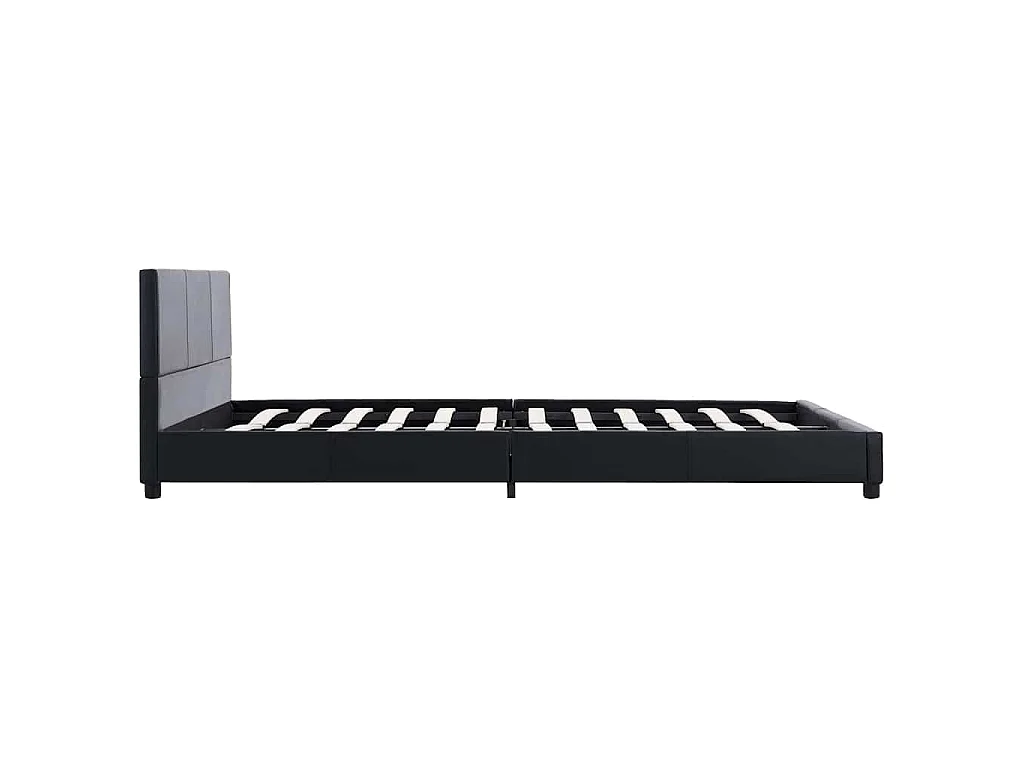 Cadre de lit sans matelas noir similicuir 120x200 cm