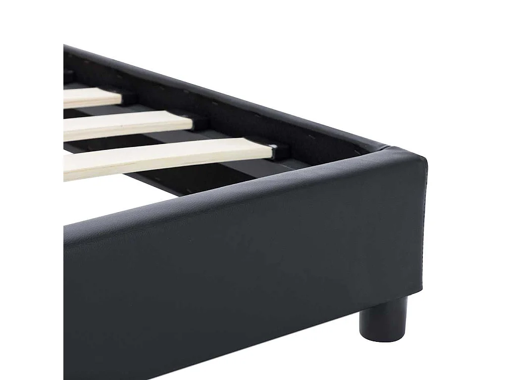 Cadre de lit sans matelas noir similicuir 120x200 cm