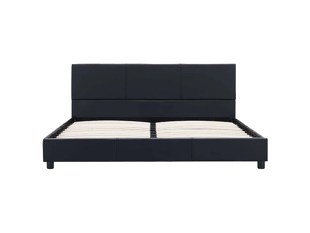 Cadre de lit sans matelas noir similicuir 120x200 cm