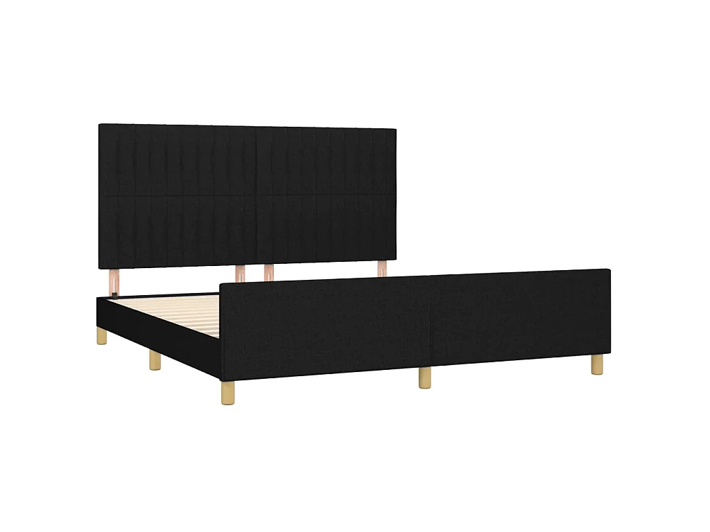 Cadre de lit sans matelas noir 180x200 cm tissu