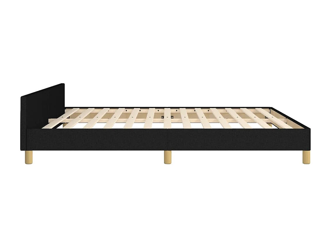 Cadre de lit sans matelas noir 180x200 cm tissu