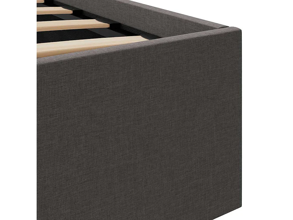 Giroletto con Contenitore e LED Grigio Scuro Tessuto 180x200 cm