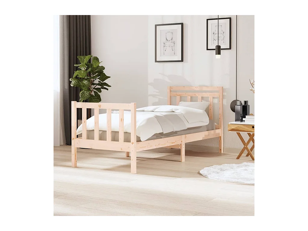 Bedframe massief hout 75x190 cm