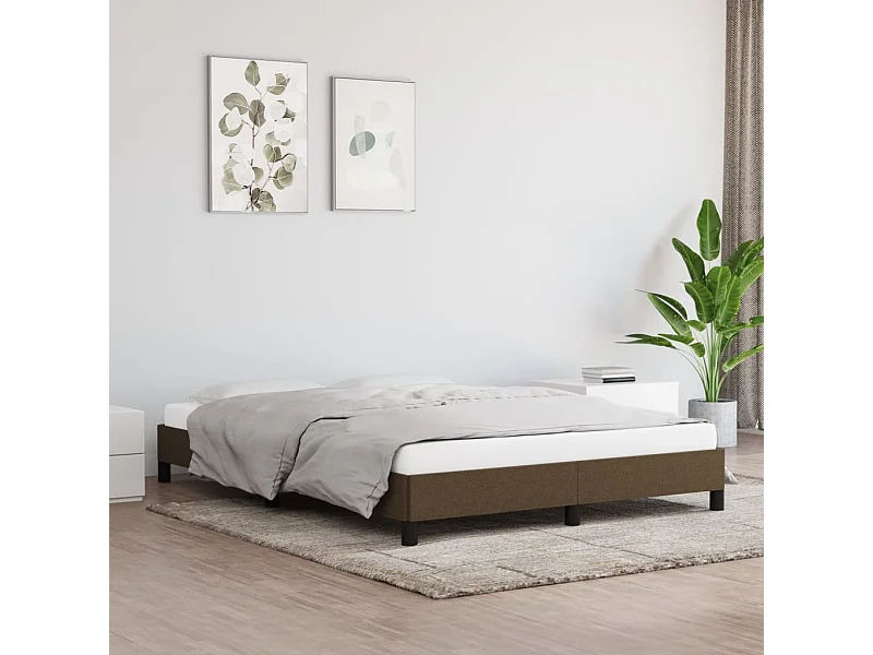 Bedframe zonder matras stof donkerbruin 140x200 cm
