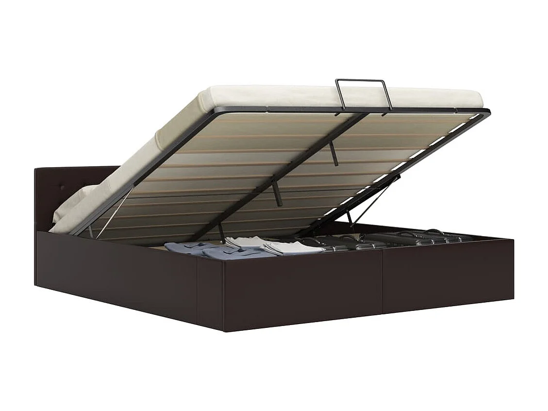 Cadre de lit avec rangement hydraulique Similicuir 180x200 cm