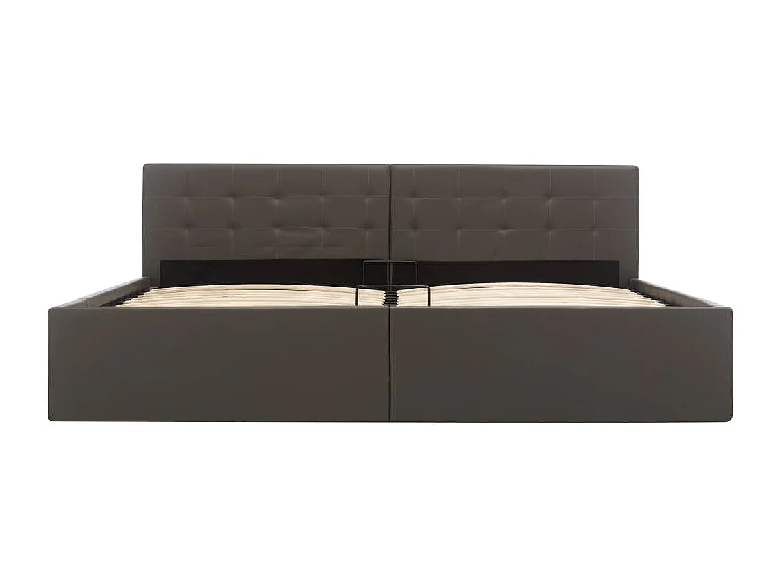 Bedframe met opslag hydraulisch kunstleer grijs 180x200 cm
