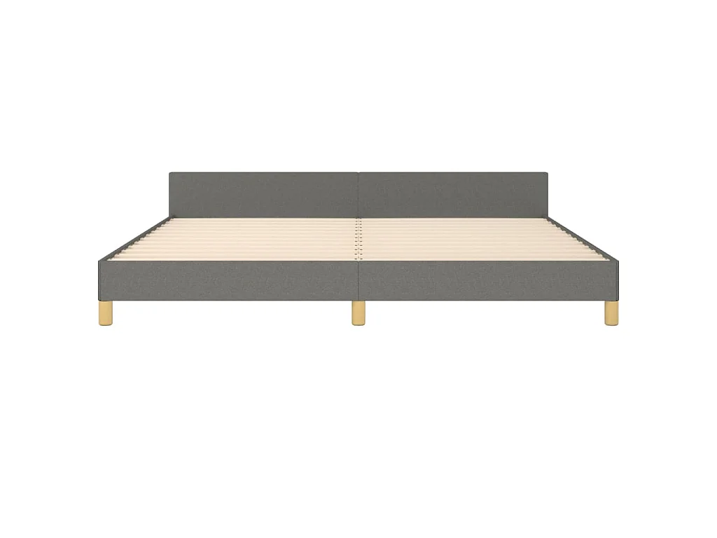 Estructura de cama con cabecero tela gris oscuro 200x200 cm
