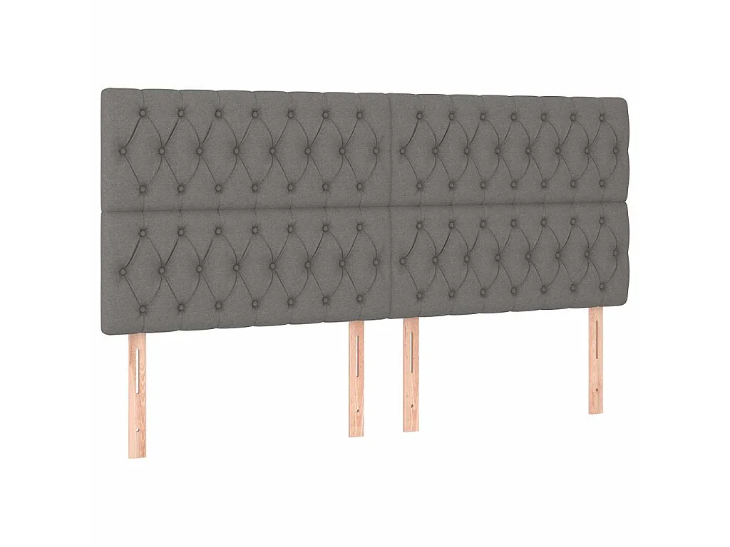Estructura de cama con cabecero tela gris oscuro 200x200 cm