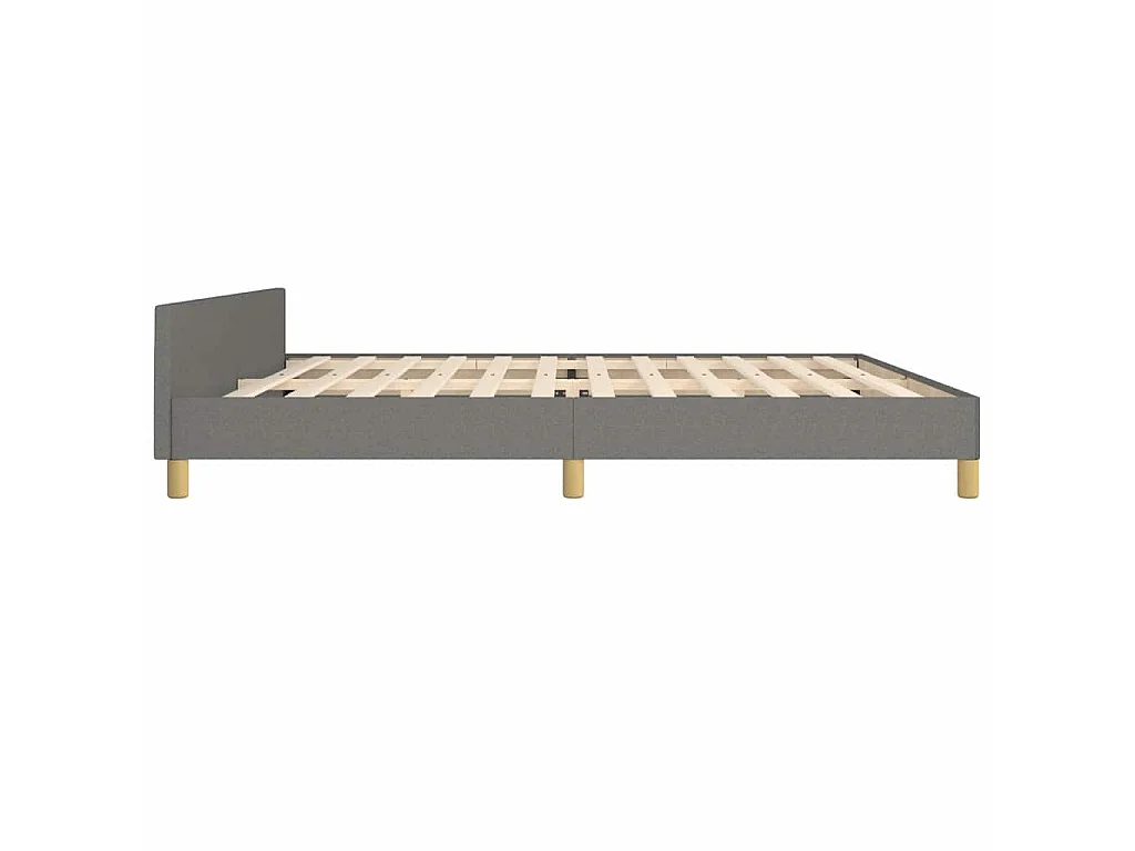 Estructura de cama con cabecero tela gris oscuro 200x200 cm