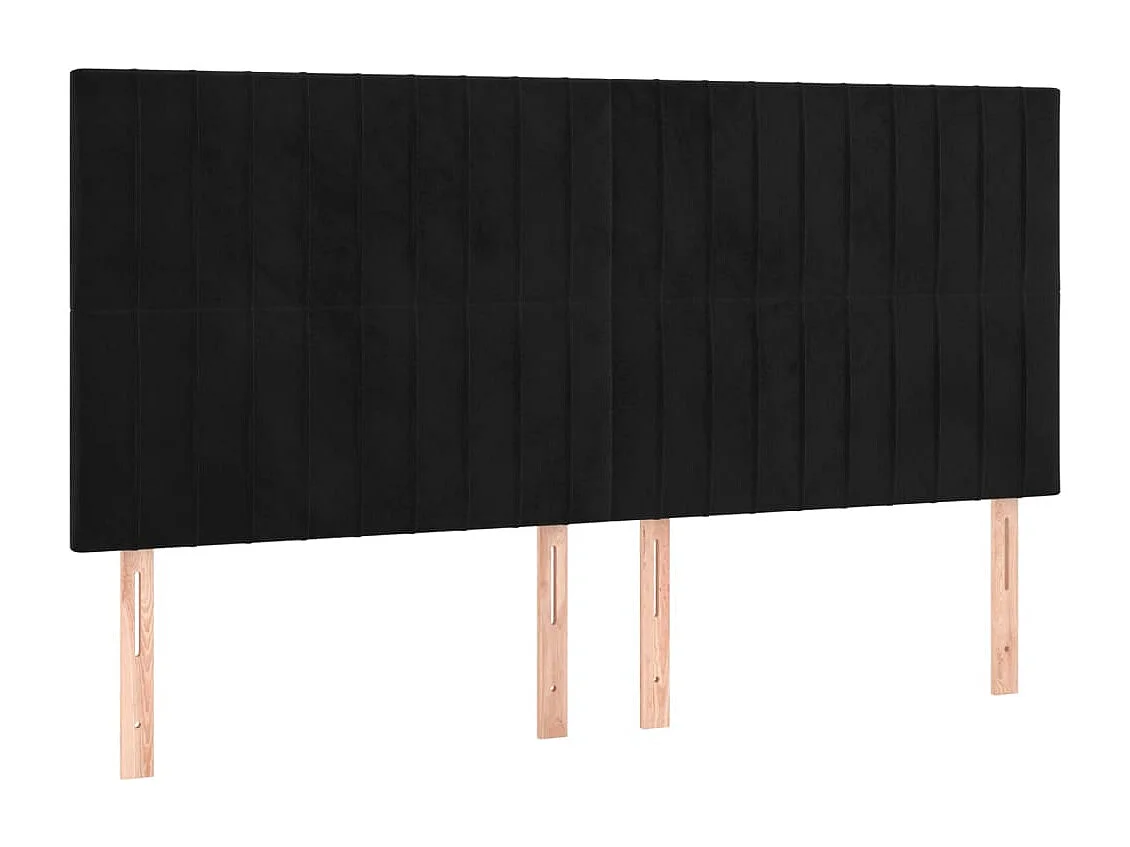 Bedframe met hoofdeinde fluweel zwart 180x200 cm