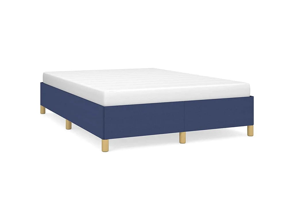 Cadre de lit sans matelas bleu 140x190 cm tissu