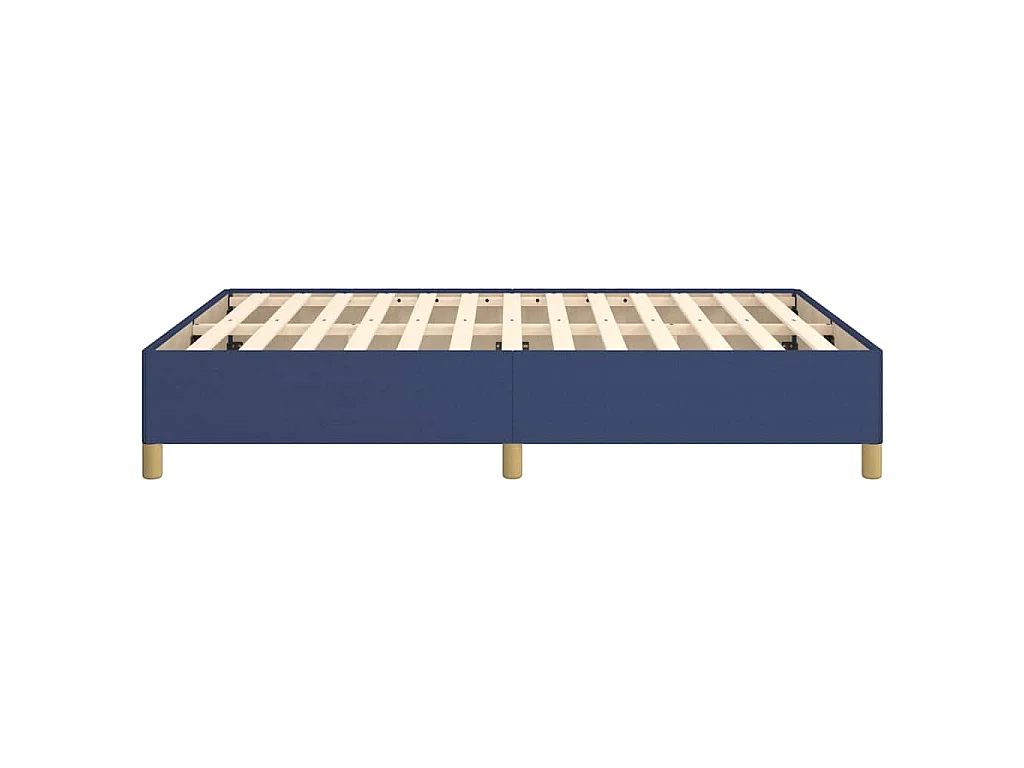 Cadre de lit sans matelas bleu 140x190 cm tissu