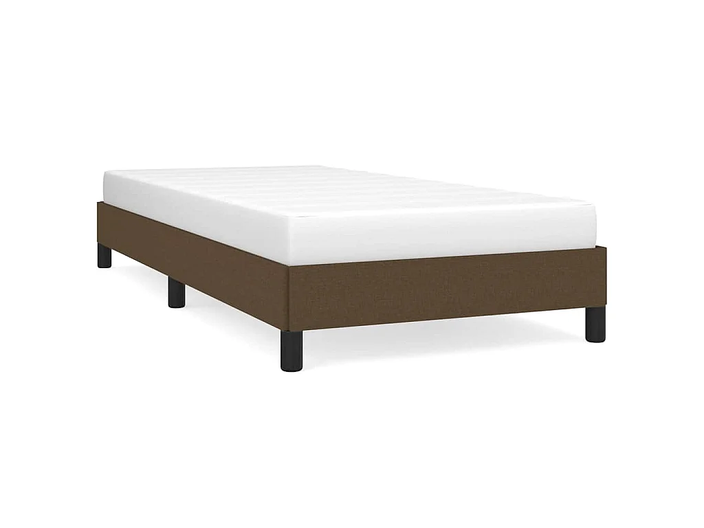 Cadre de lit sans matelas marron foncé 100x200 cm tissu