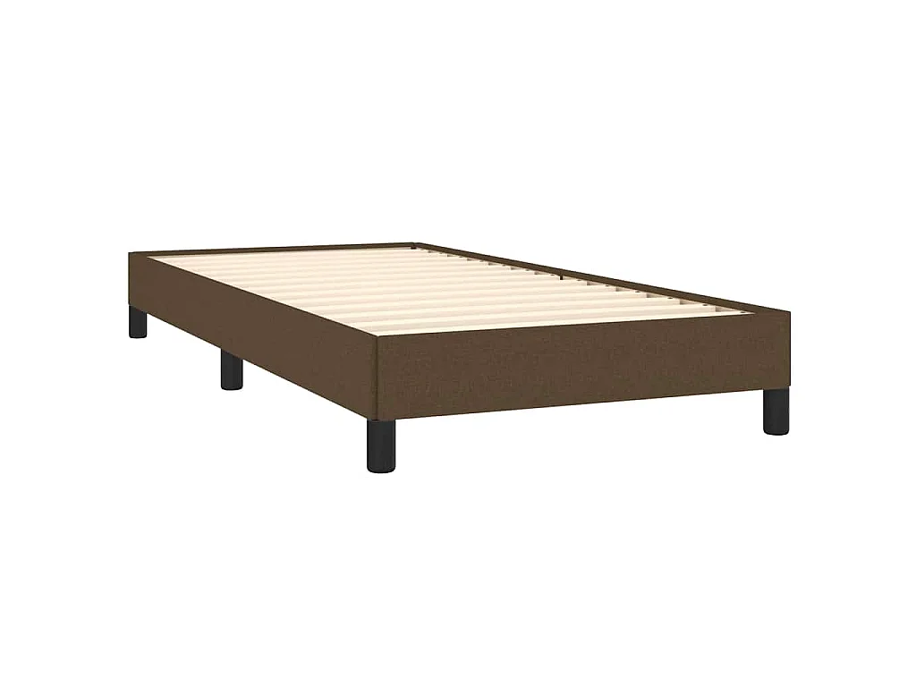 Cadre de lit sans matelas marron foncé 100x200 cm tissu