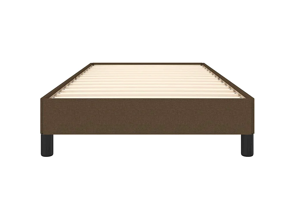 Cadre de lit sans matelas marron foncé 100x200 cm tissu