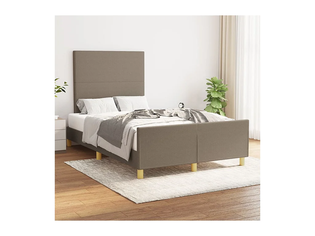 Cadre de lit sans matelas taupe 120x200 cm tissu