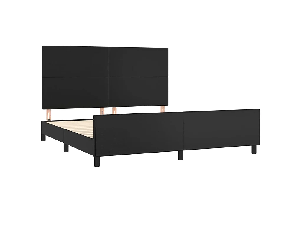 Bedframe met hoofdbord kunstleer zwart 160x200 cm