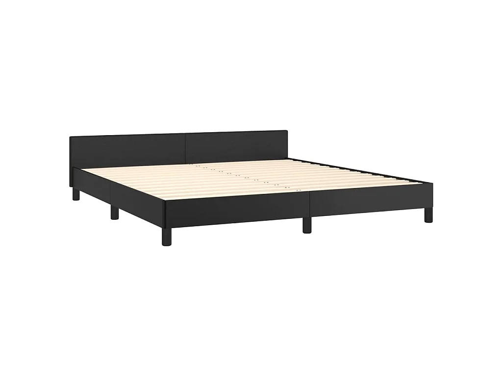Bedframe met hoofdbord kunstleer zwart 160x200 cm