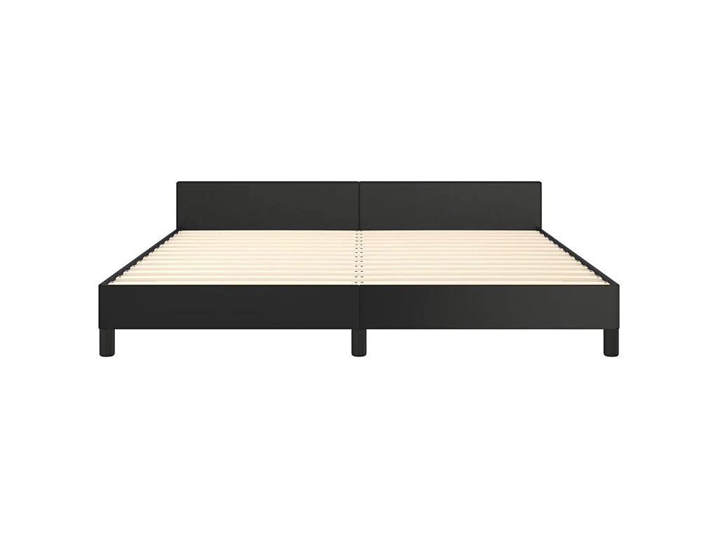 Bedframe met hoofdbord kunstleer zwart 160x200 cm