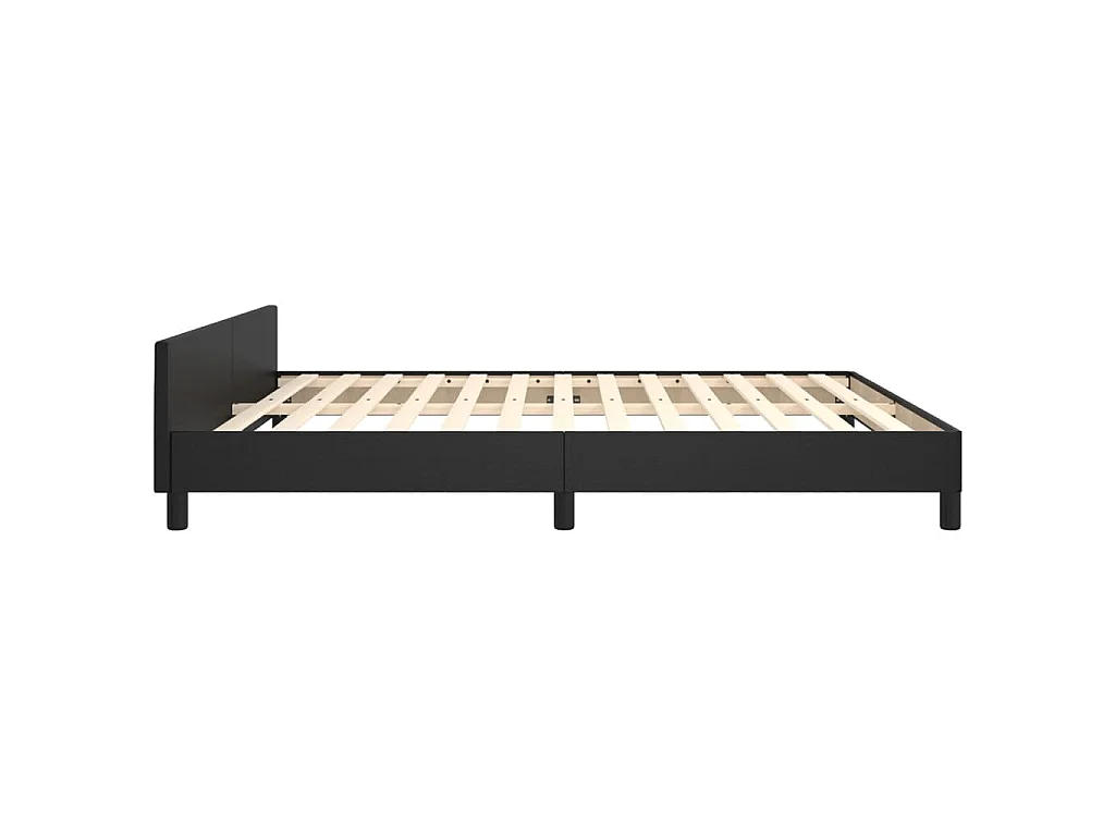 Bedframe met hoofdbord kunstleer zwart 160x200 cm