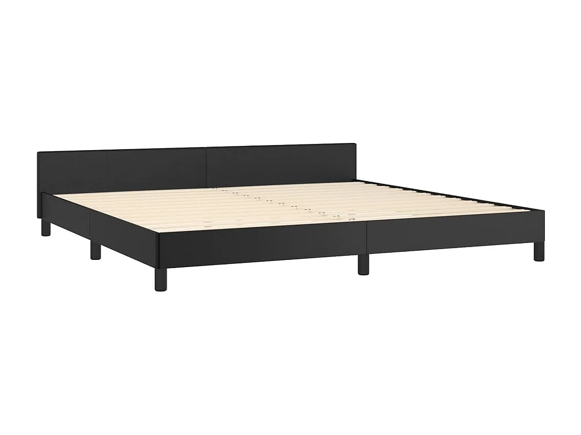 Bedframe met hoofdeinde kunstleer zwart 200x200 cm