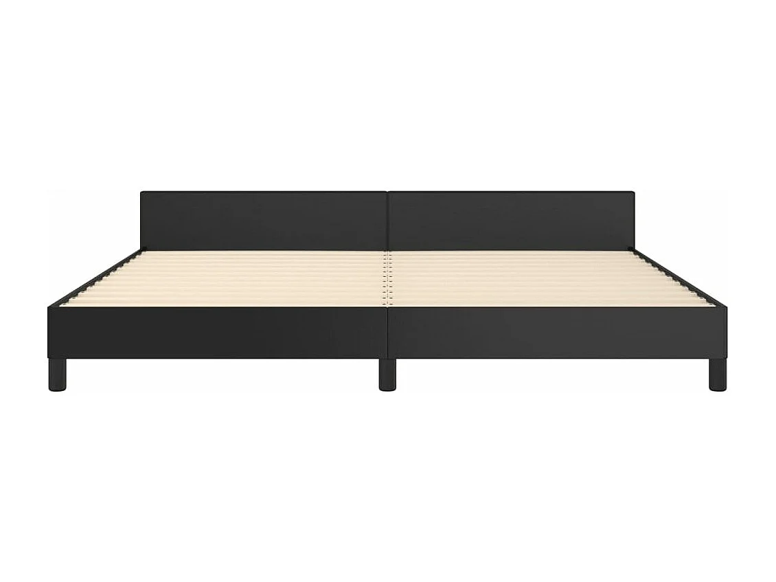 Bedframe met hoofdeinde kunstleer zwart 200x200 cm