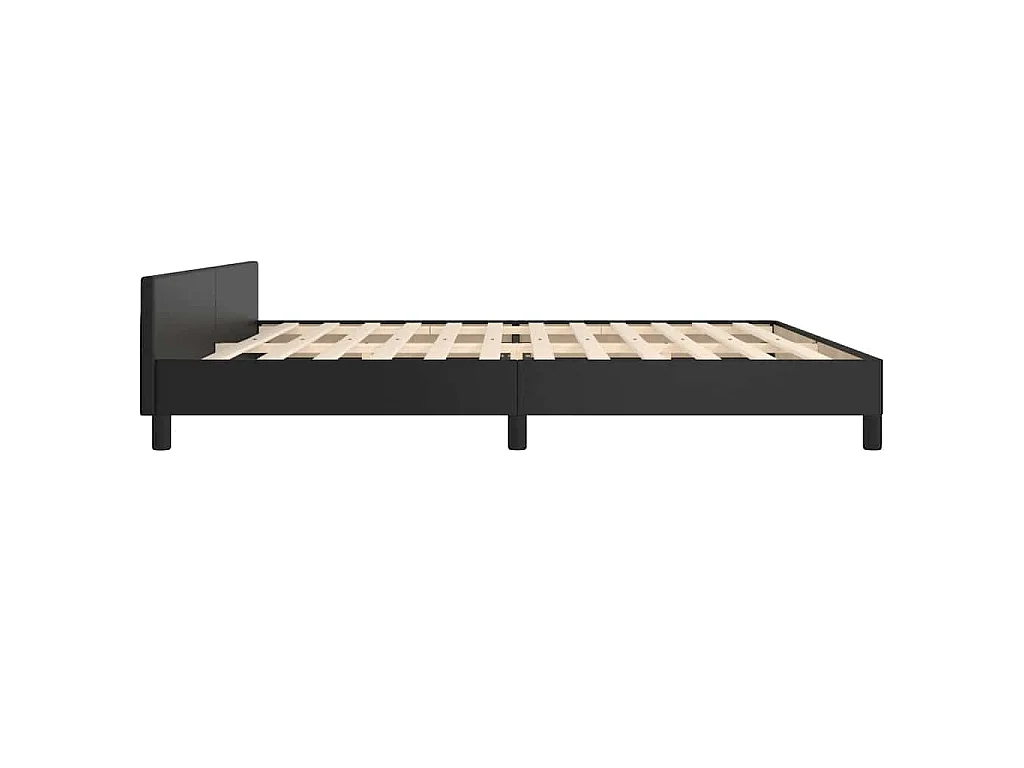 Bettgestell mit Kopfteil Schwarz 200x200 cm Kunstleder