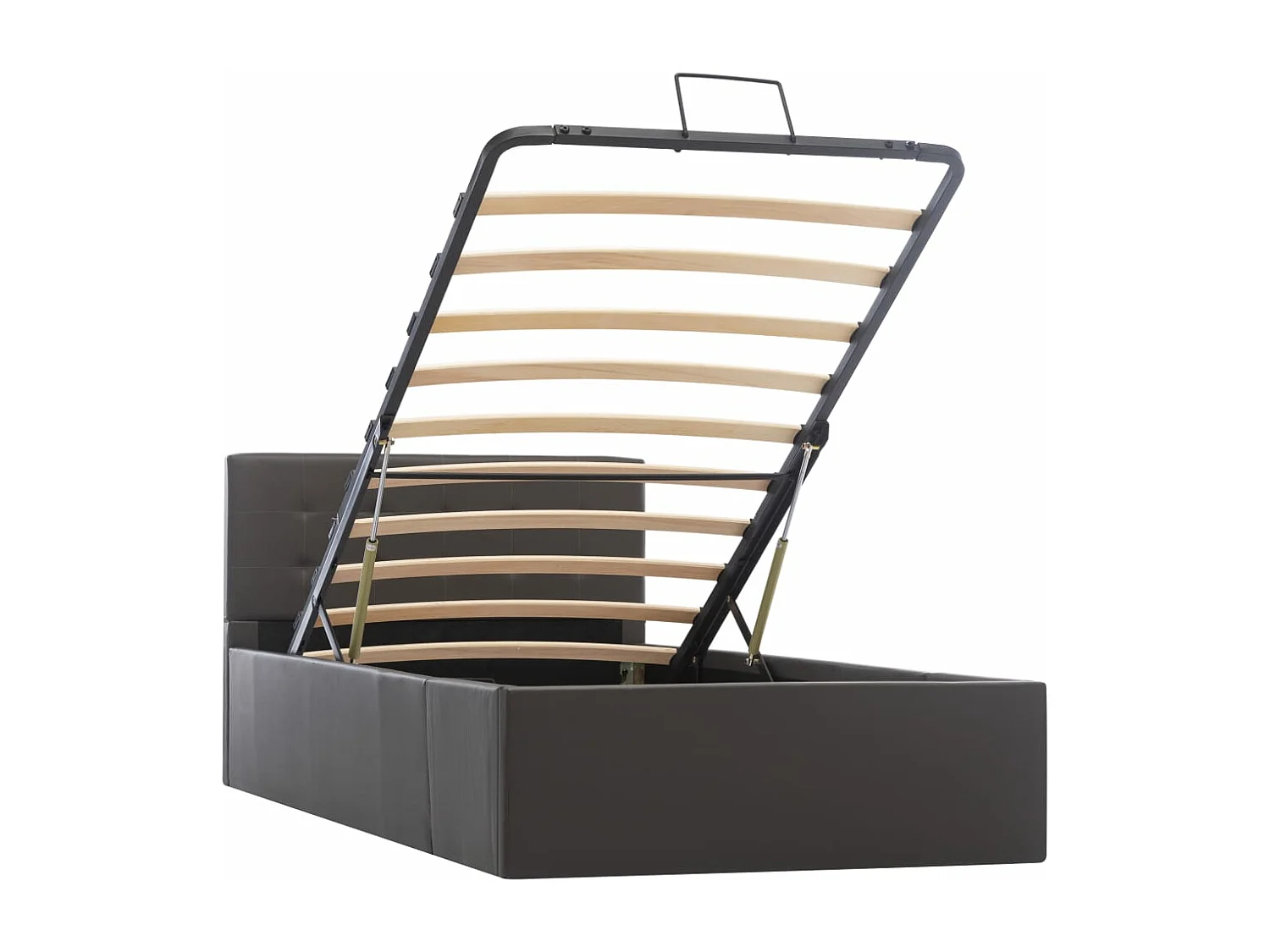 Stauraumbett Hydraulisch Grau Kunstleder 100×200 cm