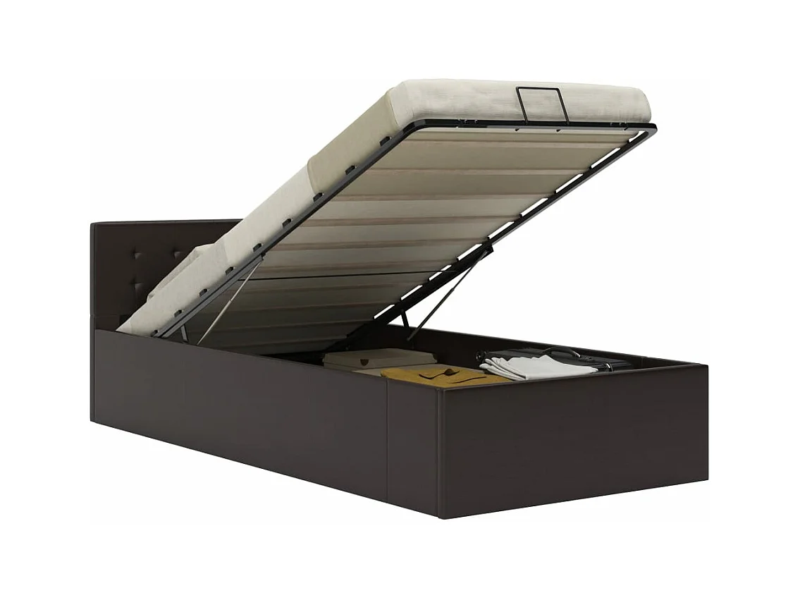Cadre de lit à rangement hydraulique sans matelas 100x200 cm