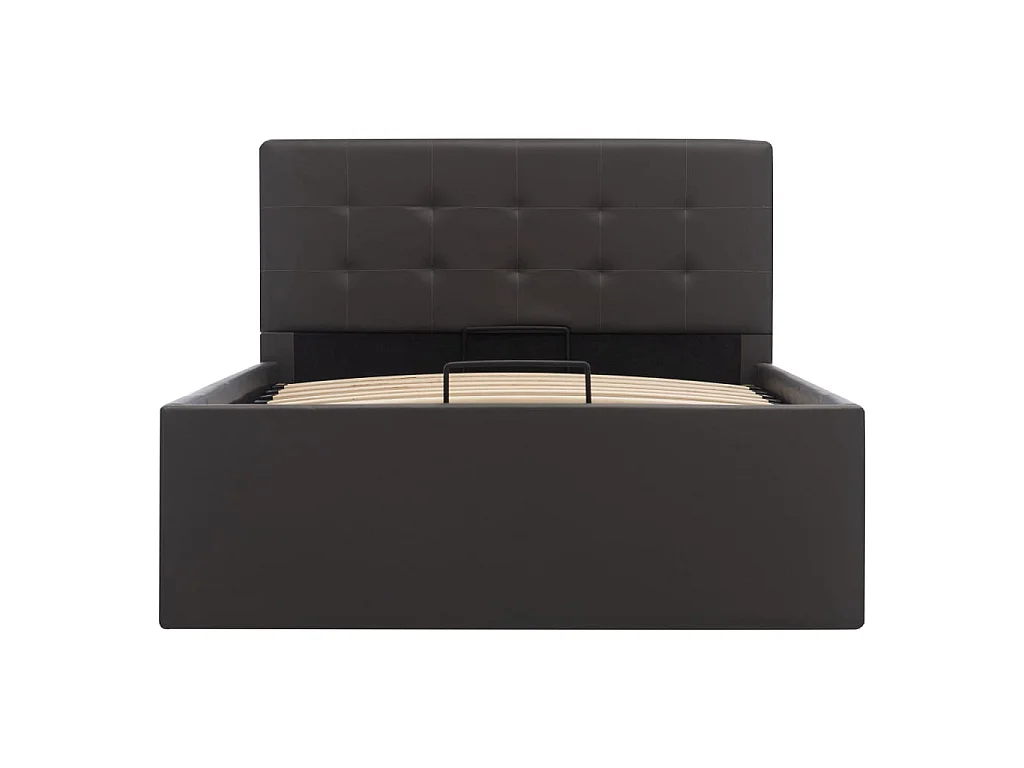 Stauraumbett Hydraulisch Grau Kunstleder 100×200 cm