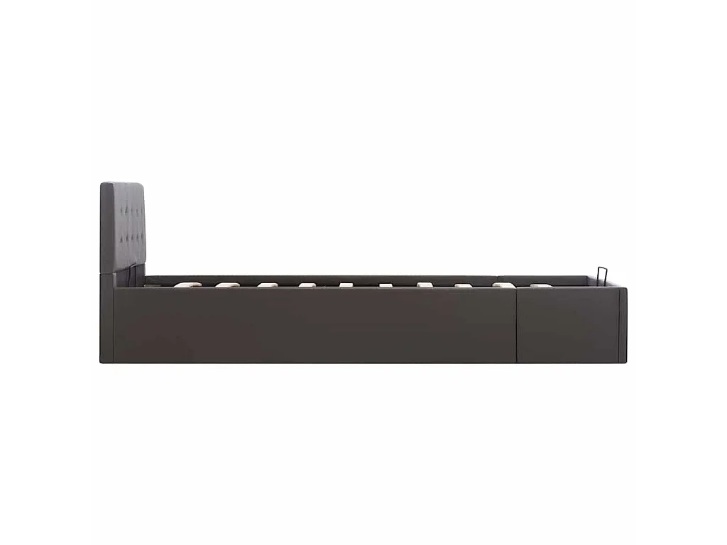 Stauraumbett Hydraulisch Grau Kunstleder 100×200 cm