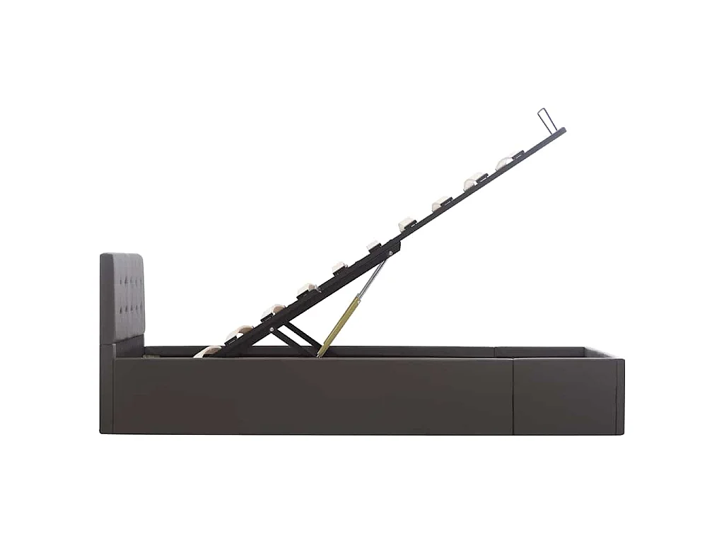 Stauraumbett Hydraulisch Grau Kunstleder 100×200 cm