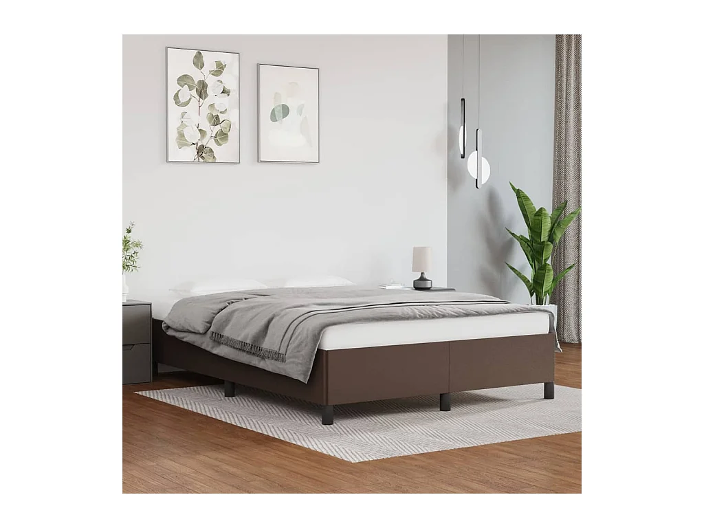 Bettgestell Braun 140x200 cm Kunstleder