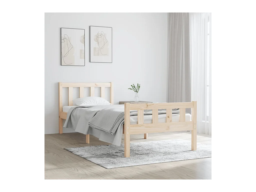 Cadre de lit sans matelas bois massif