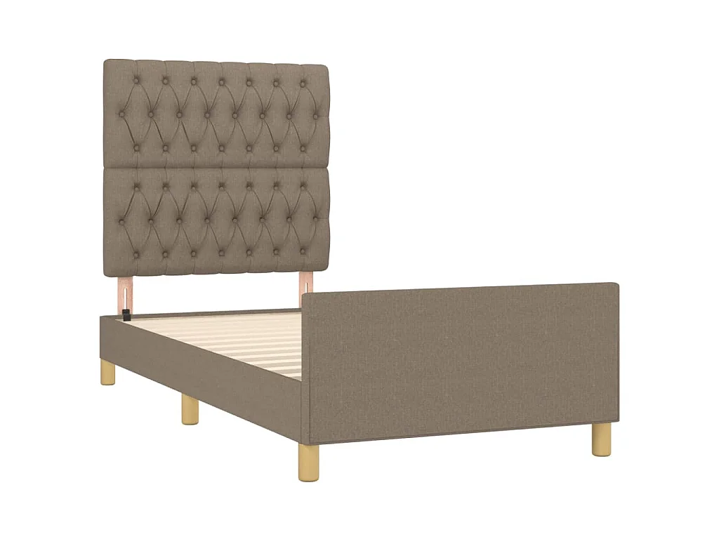 Cadre de lit sans matelas taupe 100x200 cm tissu