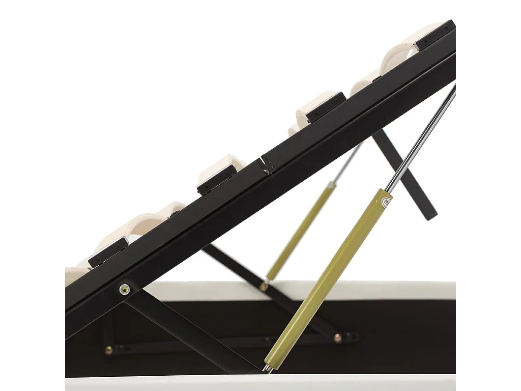 Bedframe met opslag hydraulisch kunstleer wit 100x200 cm