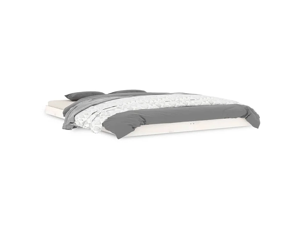 Cadre de lit sans matelas blanc 140x200 cm bois de pin massif