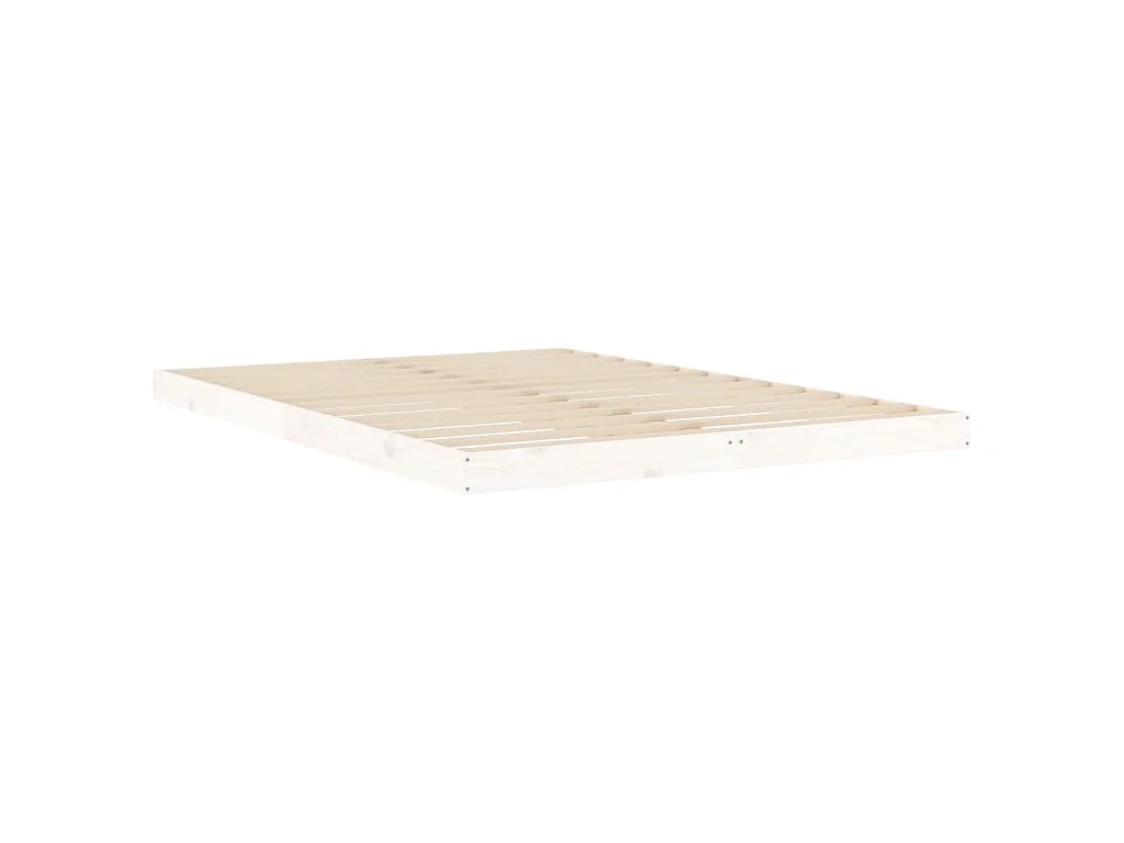 Cadre de lit sans matelas blanc 140x200 cm bois de pin massif