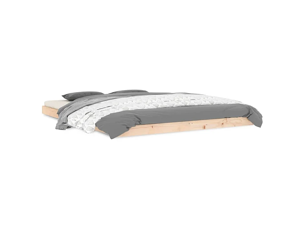 Cadre de lit sans matelas 150x200 cm bois massif de pin