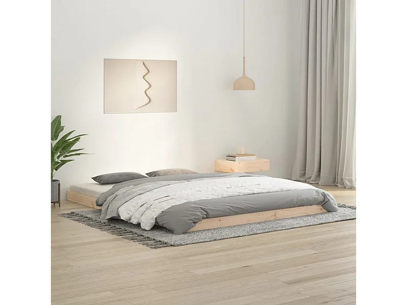 Cadre de lit sans matelas 150x200 cm bois massif de pin