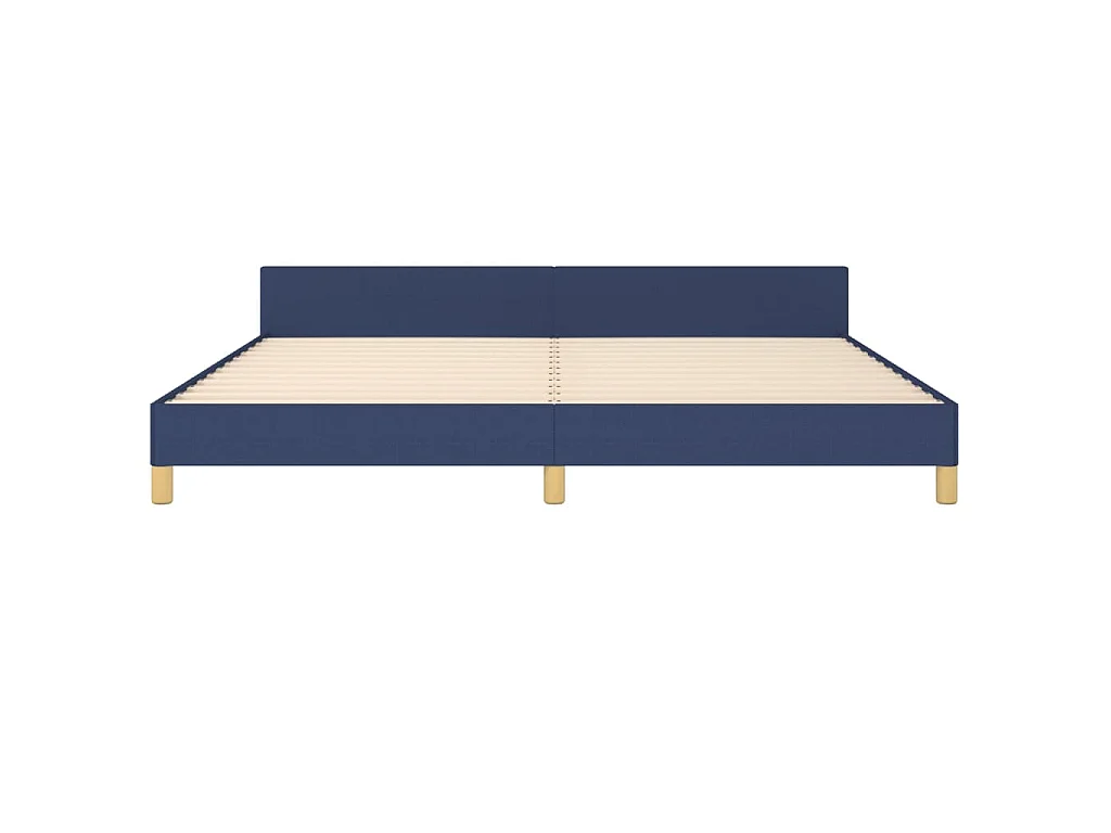 Cadre de lit sans matelas avec tête de lit bleu 200x200cm tissu