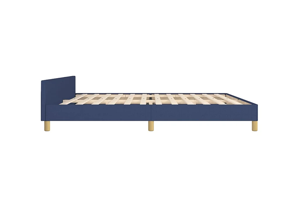 Cadre de lit sans matelas avec tête de lit bleu 200x200cm tissu