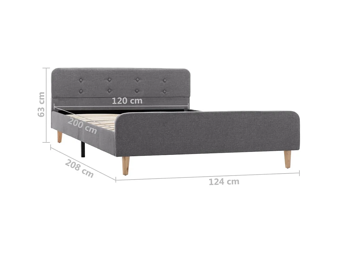 Cadre de lit Gris clair Tissu 120 x 200 cm