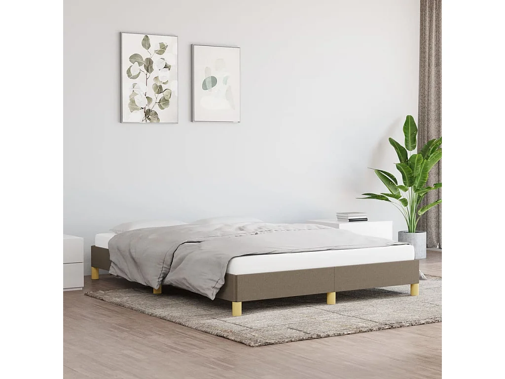 Bedframe zonder matras stof taupe 140x190 cm